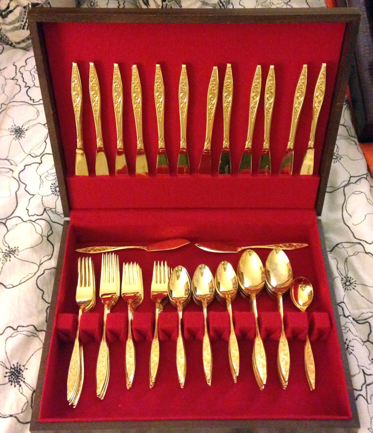 Vintage Gold Plated Continental Flatware Set Elegant Rare Etsy