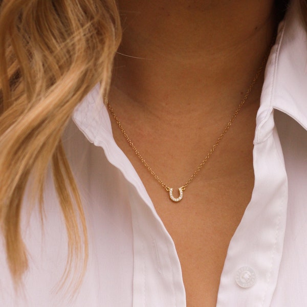 Horseshoe Necklace, Gold Horseshoe Necklace, Horseshoe necklace gold, Horse Shoe Necklace, Necklaces for women, Necklaces for women gold