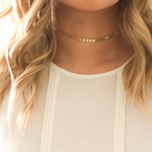 Gold Disc Choker, Choker Necklace, Gold Choker Necklace, Gold Choker, Choker Necklaces for Women, Choker Necklace Gold, Minimalist Choker