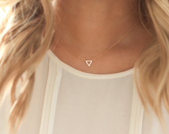 Triangle Necklace, Tiny Triangle Necklace, Gold Triangle, Dainty Necklace, Simple Gold Necklace, Necklaces for women gold, simple necklace,2