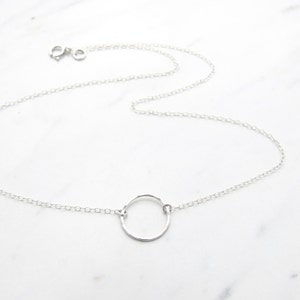 Silver Circle Necklace / Karma Necklace Sterling silver, Circle necklace silver, Open ring necklace, Minimalist, Birthday, Bridesmaid gift image 3