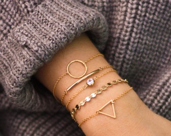 Bracelets for women gold, Gold Bracelet, Dainty Bracelet, Dainty Gold Bracelet, Minimalist Bracelet, Gold bracelets for women, Bracelet Set