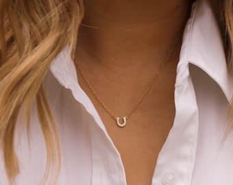 Horseshoe Necklace, Sterling Silver Horseshoe Necklace, Horseshoe Necklace silver, Horse Shoe Necklace, Necklace for her, Lucky Horseshoe