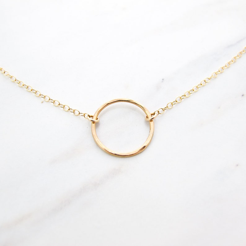 Silver Circle Necklace / Karma Necklace Sterling silver, Circle necklace silver, Open ring necklace, Minimalist, Birthday, Bridesmaid gift image 5