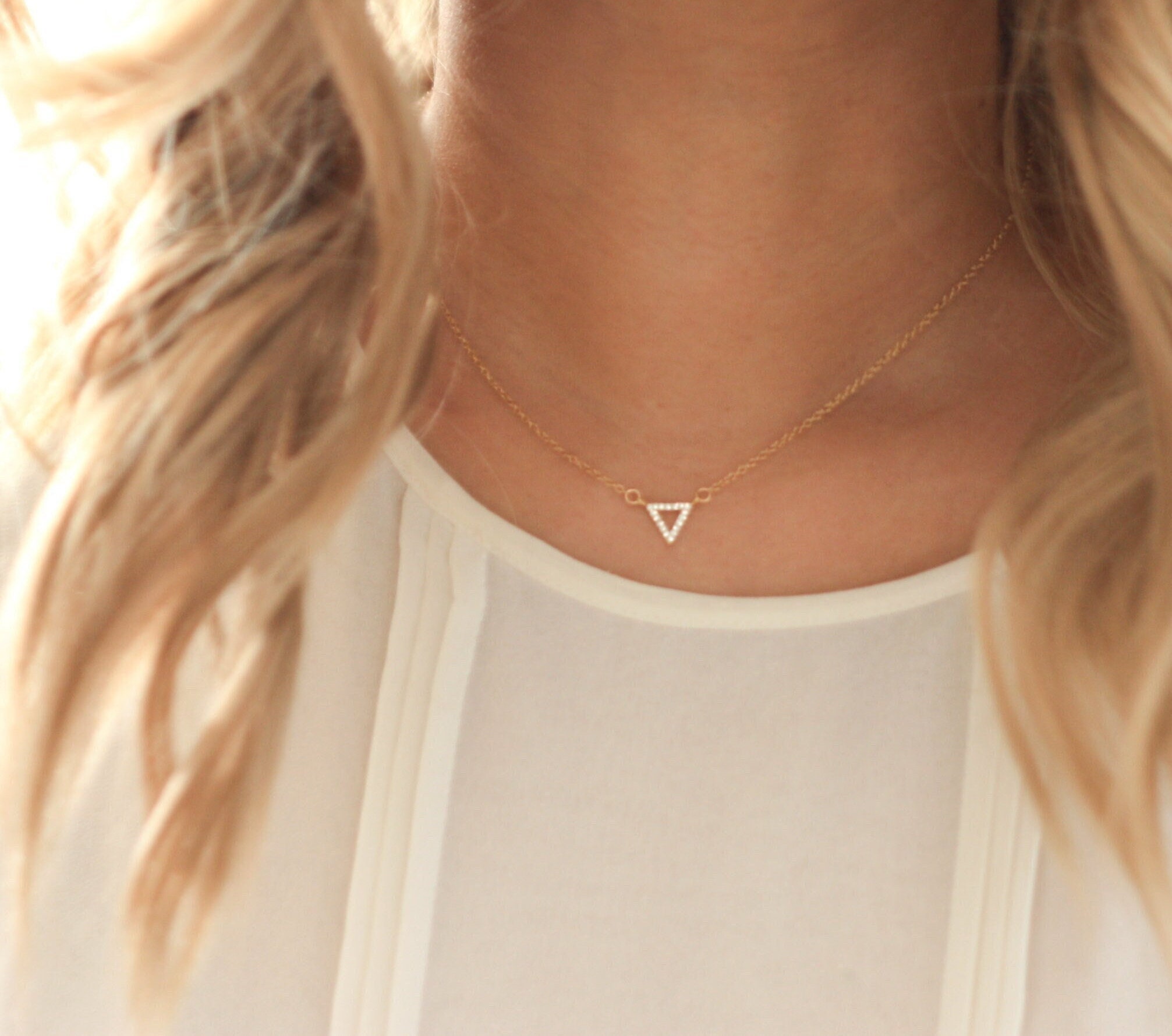 Triangle Necklace - Etsy