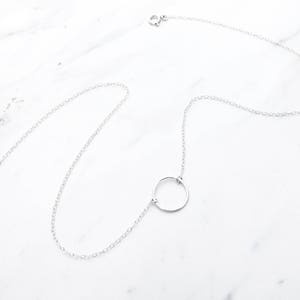 Silver Circle Necklace / Karma Necklace Sterling silver, Circle necklace silver, Open ring necklace, Minimalist, Birthday, Bridesmaid gift