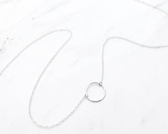 Silver Circle Necklace / Karma Necklace Sterling silver, Circle necklace silver, Open ring necklace, Minimalist, Birthday, Bridesmaid gift