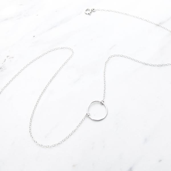 Silver Circle Necklace / Karma Necklace Sterling silver, Circle necklace silver, Open ring necklace, Minimalist, Birthday, Bridesmaid gift
