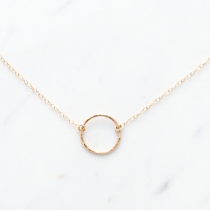Gold Circle Necklace, Karma Necklace, Simple Gold Necklace, Open circle ring necklace, dainty layer necklace, Eternity, Bridesmaid jewelry