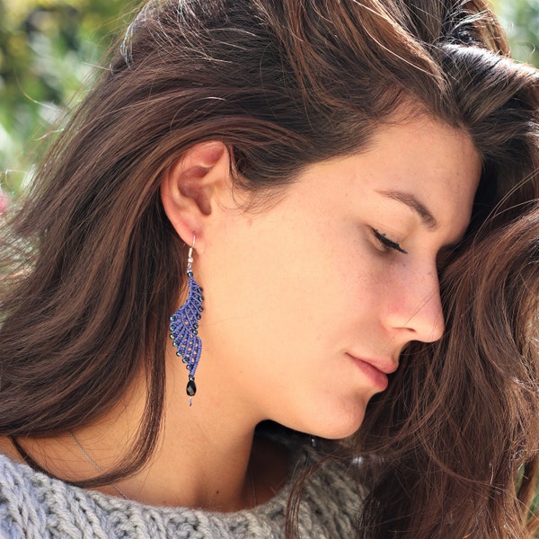 Boucles d'oreille en forme d'aile déployée MIA PROVENCE, style bohème, hippie chic