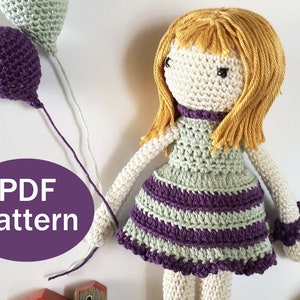 Doll dress crochet tutorial, Crochet outfit doll pattern, Crochet doll dress amigurumi, Crochet doll pdf, Crochet doll clothes pattern