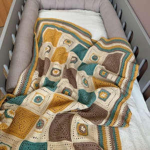 Crochet blanket PDF, Crochet baby crib blanket pattern, Crochet blanket pattern, Crochet granny blanket pattern, Crochet instructions