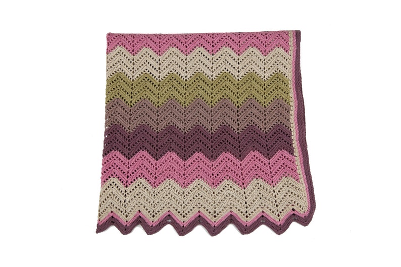 Knitting Chevron Blanket Stripe Crochet Blanket Zig Zag Etsy