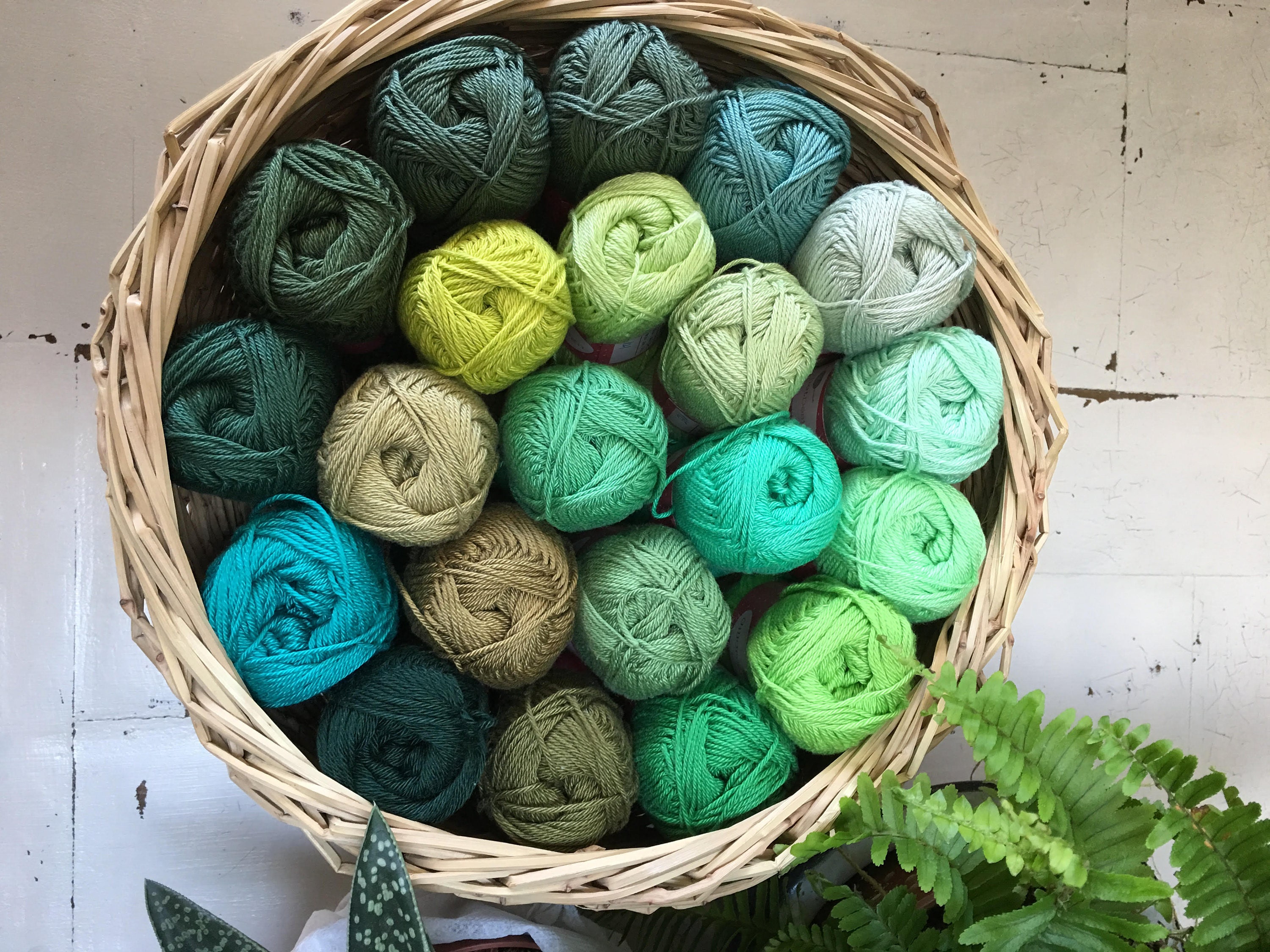 Mix 15 Green Yarn Green Cotton Yarn Free Shipping Green Etsy