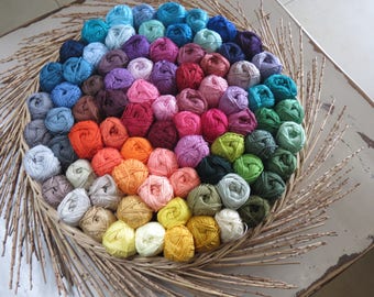 20 Mix cotton yarn, Bulk cotton yarn, 100% mercerized cotton yarn, High quality cotton yarn, Hand knitting yarn 50gr