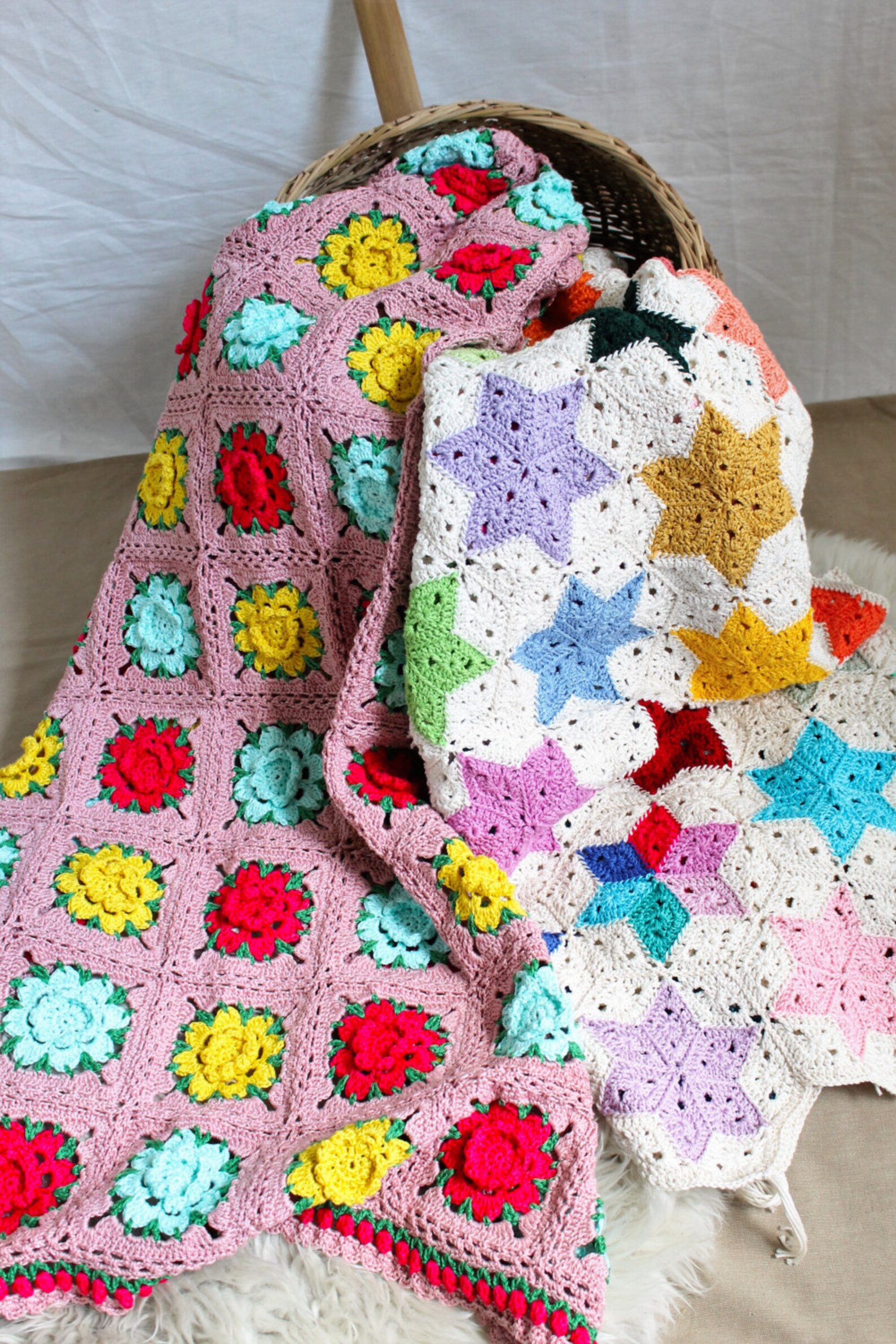 Crochet Blanket Star Crochet Blanket Star Blanket Star Etsy