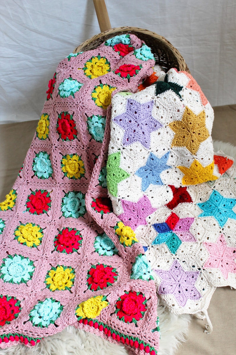Crochet Blanket Star Crochet Blanket Star Blanket Star Etsy