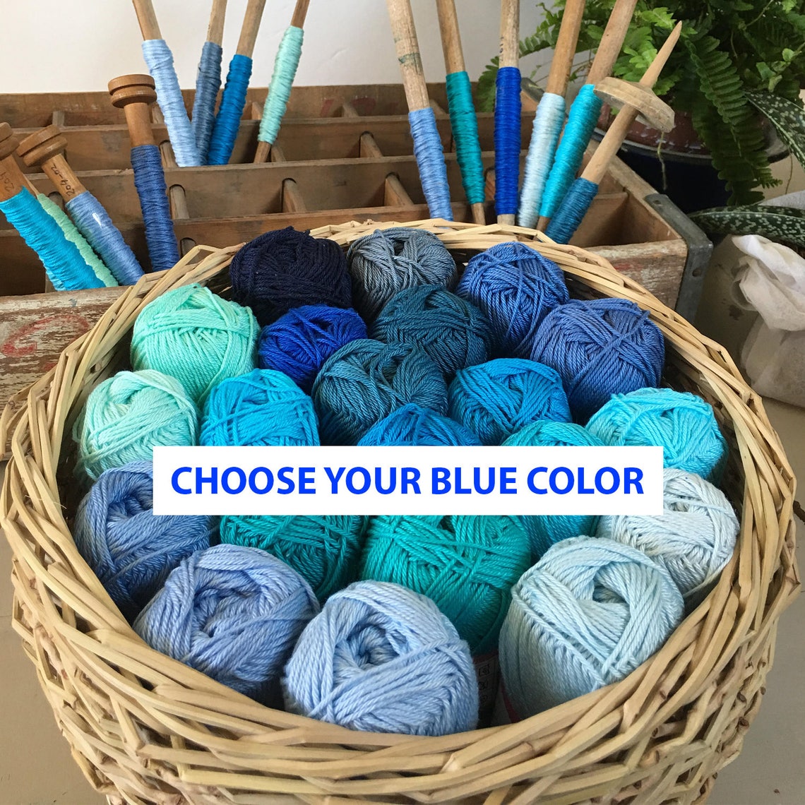 Blue Cotton Yarn Cotton Yarn Cotton Yarn Crochet Blue Etsy