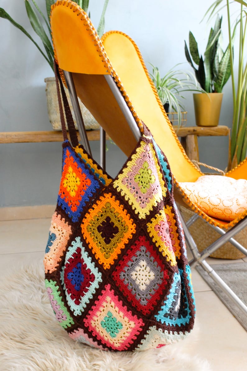 Crochet Tote, Crochet Handbag, Crochet Handmade Bag, Vintage Crochet ...