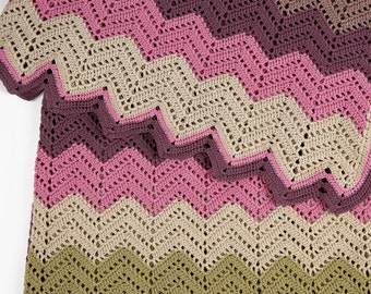 Knitting chevron blanket, Stripe crochet blanket, Zig Zag blanket, Crochet blanket cover, Blanket nursery, Handmade blanket