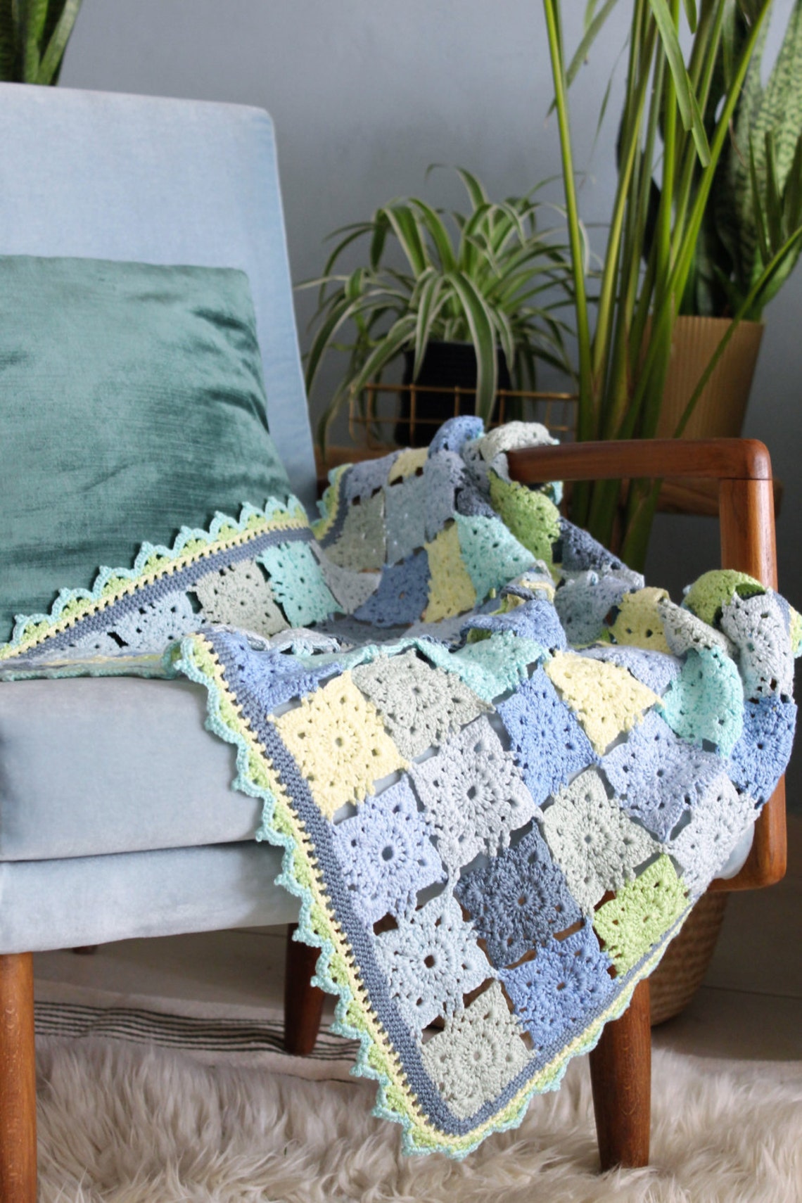 Crochet Baby Blanket Boy, Granny Square Blanket, Crochet Afghan Blanket