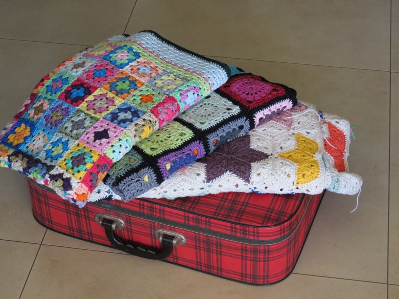 Granny square blanket, Nursery blanket, Colorful blanket, Crochet blanket cover, Throw blanket image 4