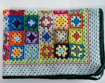 Knitting blanket, colorful blanket, Rainbow blanket, Multicolor blanket, Throw blanket, baby blanket crochet, Crochet blanket, Afgan blanket