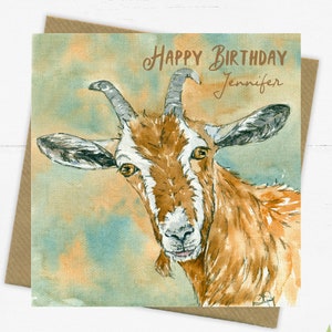 Fun Goat Card, Birthday Card, Card for Friend, Goat Birthday Card, Animal Lover Birthday, Goats