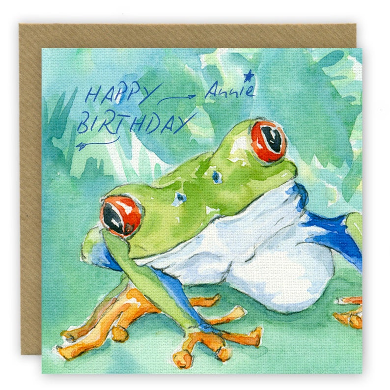 frog-birthday-card-personalised-frog-card-age-birthday-card-etsy