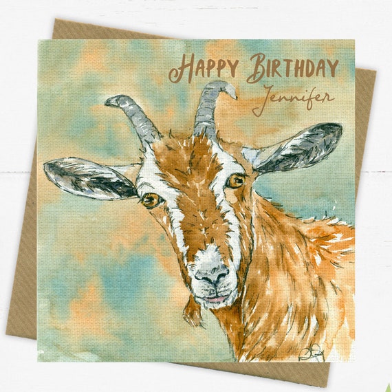 Fun Goat Card Birthday Card Card for Friend Goat Birthday Etsy