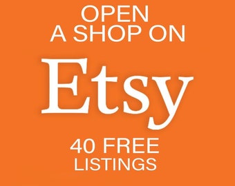 40 Free Etsy Listings, Open a New Etsy Shop, Instant no need to wait, Credits, Referral Link In Description