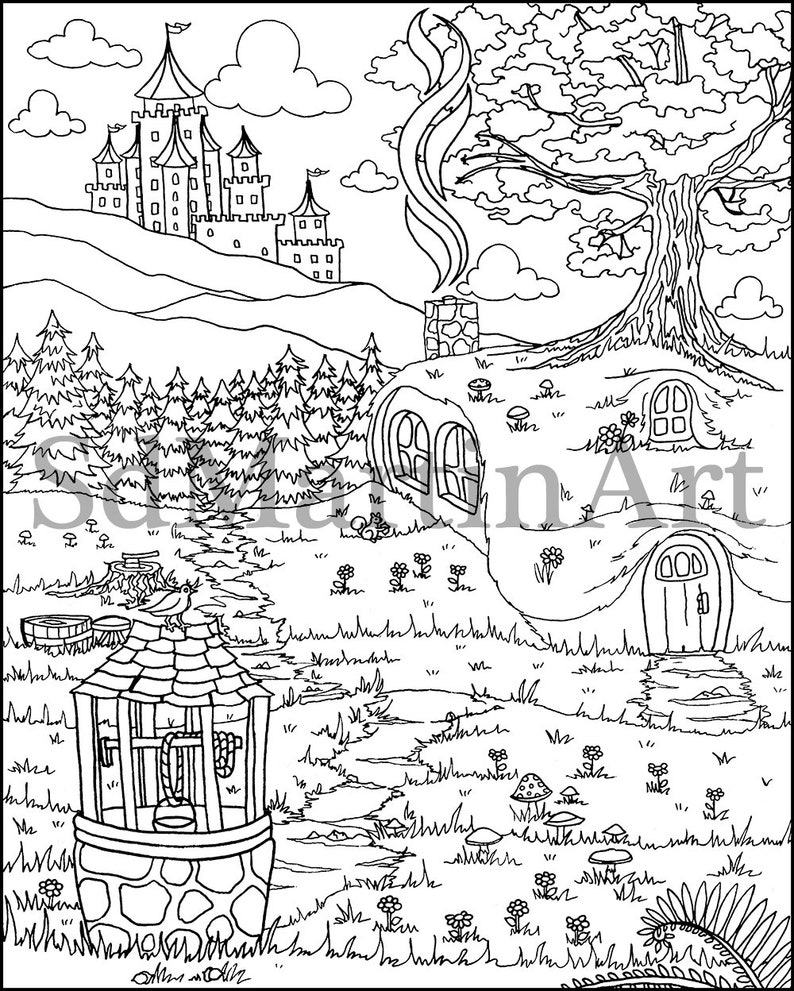 Hobbit Hole Coloring Page Coloring Pages