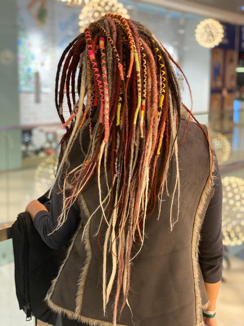 BOHO HIPPY red synthetic dreads. Dreadlock extensions double Etsy