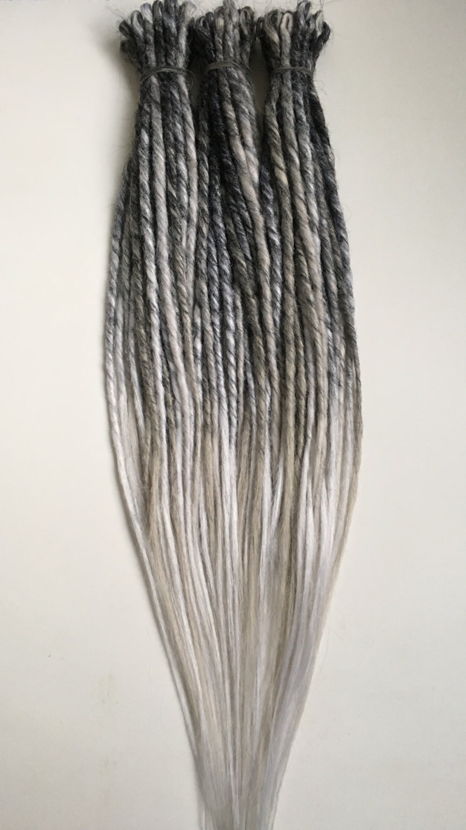 GRAY DREADS OMBRE. synthetic dreadlocks extensions Single Etsy