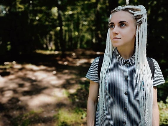 White Synthetic Dreads Double Or Single Ended Dreadlocks Verfarte Sich