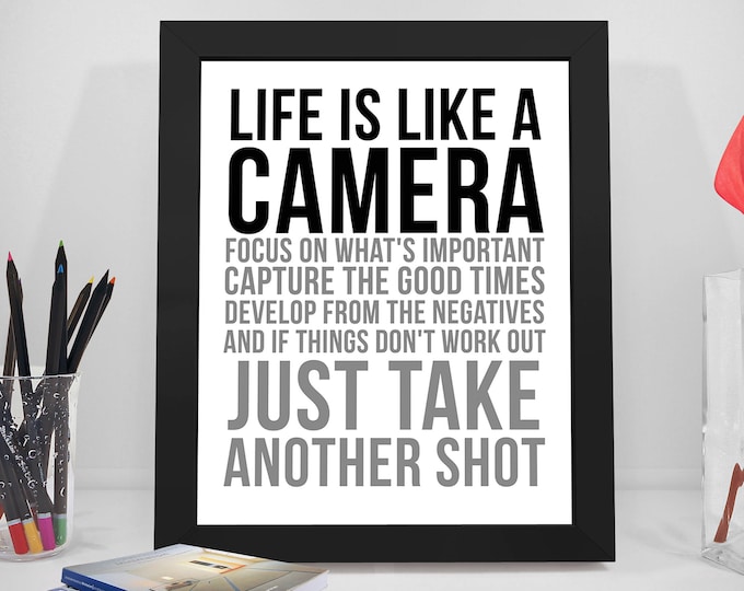 Life is Like A Camera Quote Life is Like A Camera Wall Art Etsy