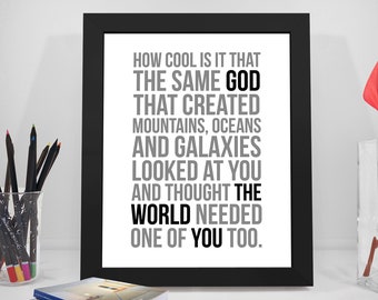 How Cool Is It That God, Wall Hangings, Christian Signs, Wall Decor, Graduation Gift, Teen Room Decor, Bedroom Decor, Motivational Quotes