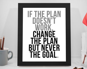 Plan Printable Quotes, Goal Sayings, Change Print Art, Work Inspirational Prints, Motivational Quote