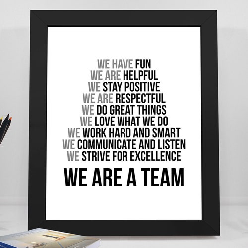 We Are Team Teamwork Quotes Office Decor Ideas Office Wall - Etsy