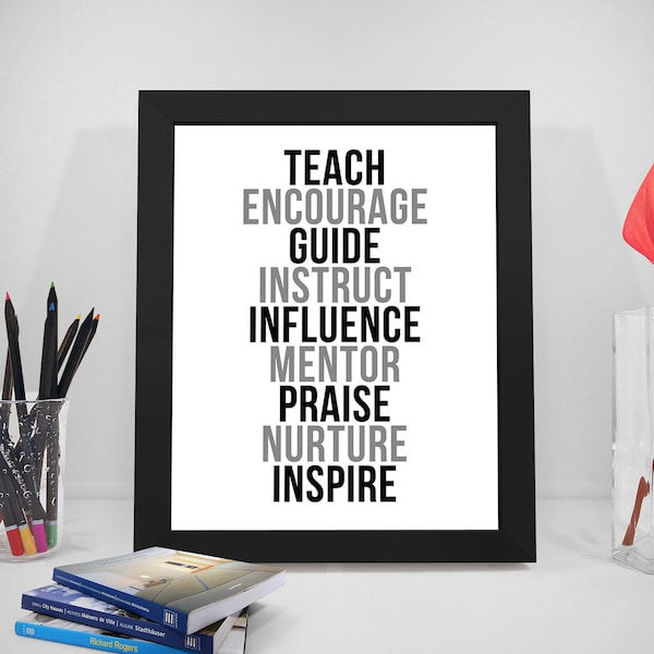 Teach Encourage Instruct Quote Printable, Teacher Quotes, Education Quote, Mentor Quotes, Teacher Quotes Print, Teacher Classroom Decor