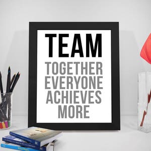 Team Arbeit Motivation Zitate Arbeit Fotodruck Vertrauen Etsy