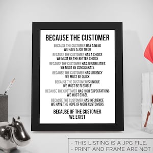 Because the Customer Quotes, Customer Sayings, Business Print, Customer ...