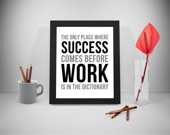 Success Printable Quotes Work Sayings Dictionary Print Art | Etsy