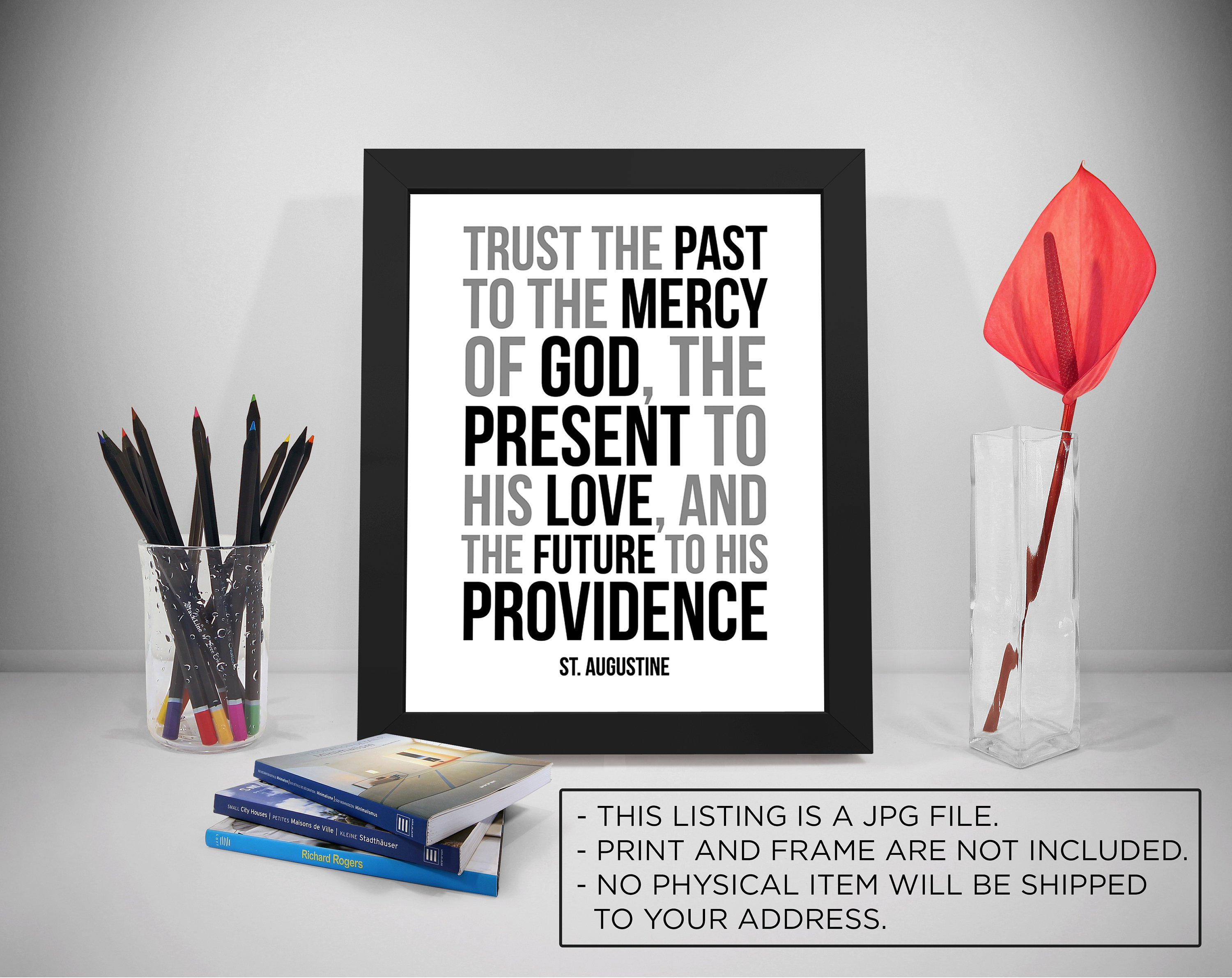 St Augustine Quotes Trust The Past To The Mercy Of God St Etsy