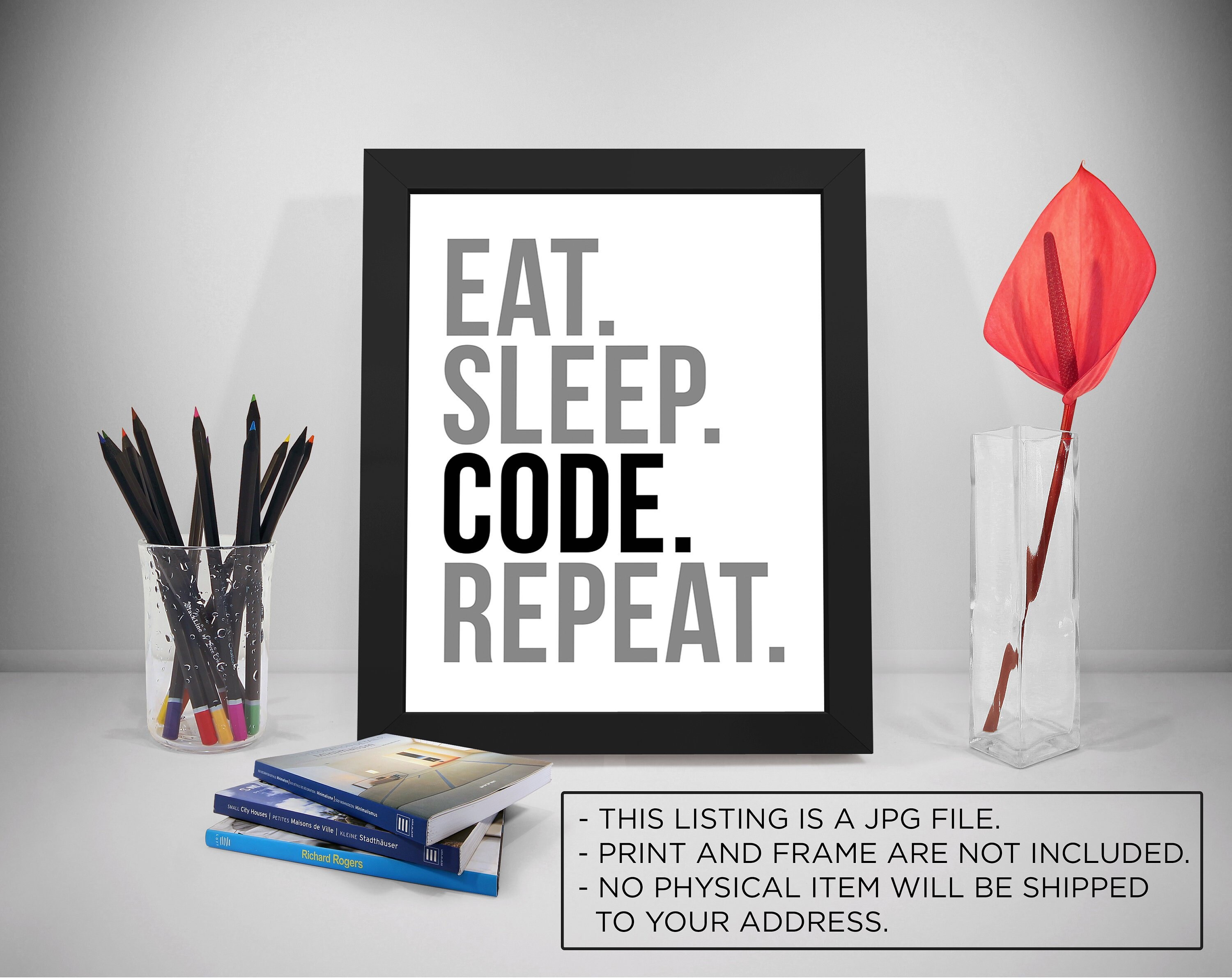 Eat Sleep Code Repeat, Programmer, Programmer Gift, Programmer Poster ...