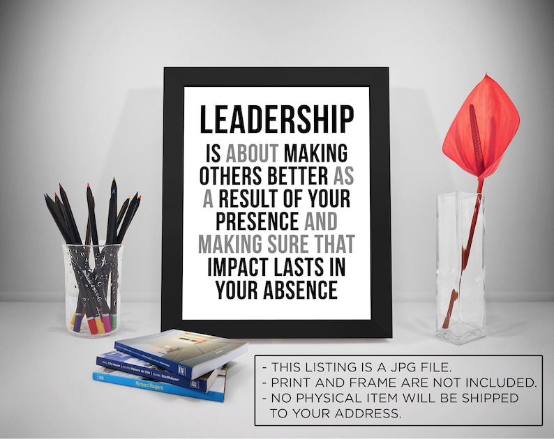 Leadership Printable Quotes, Impact Sayings, Leader Print Art, Business