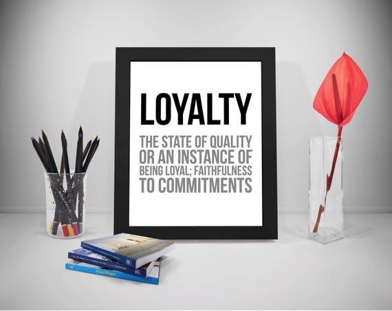 Fidelite Letat De La Qualite La Loyaute Definition Etsy France
