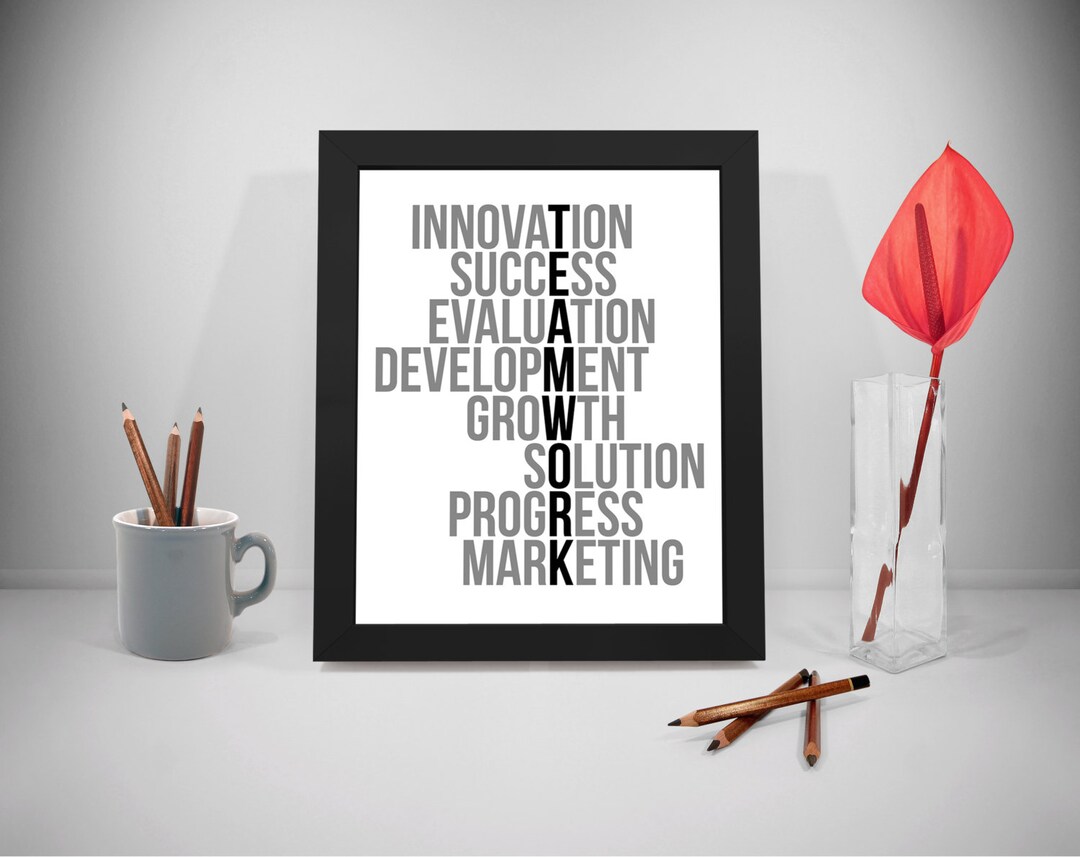 Team Work Motivational Quotes, Work Print Art, Trust Inspirational Saying, Share Printable Wall ...
