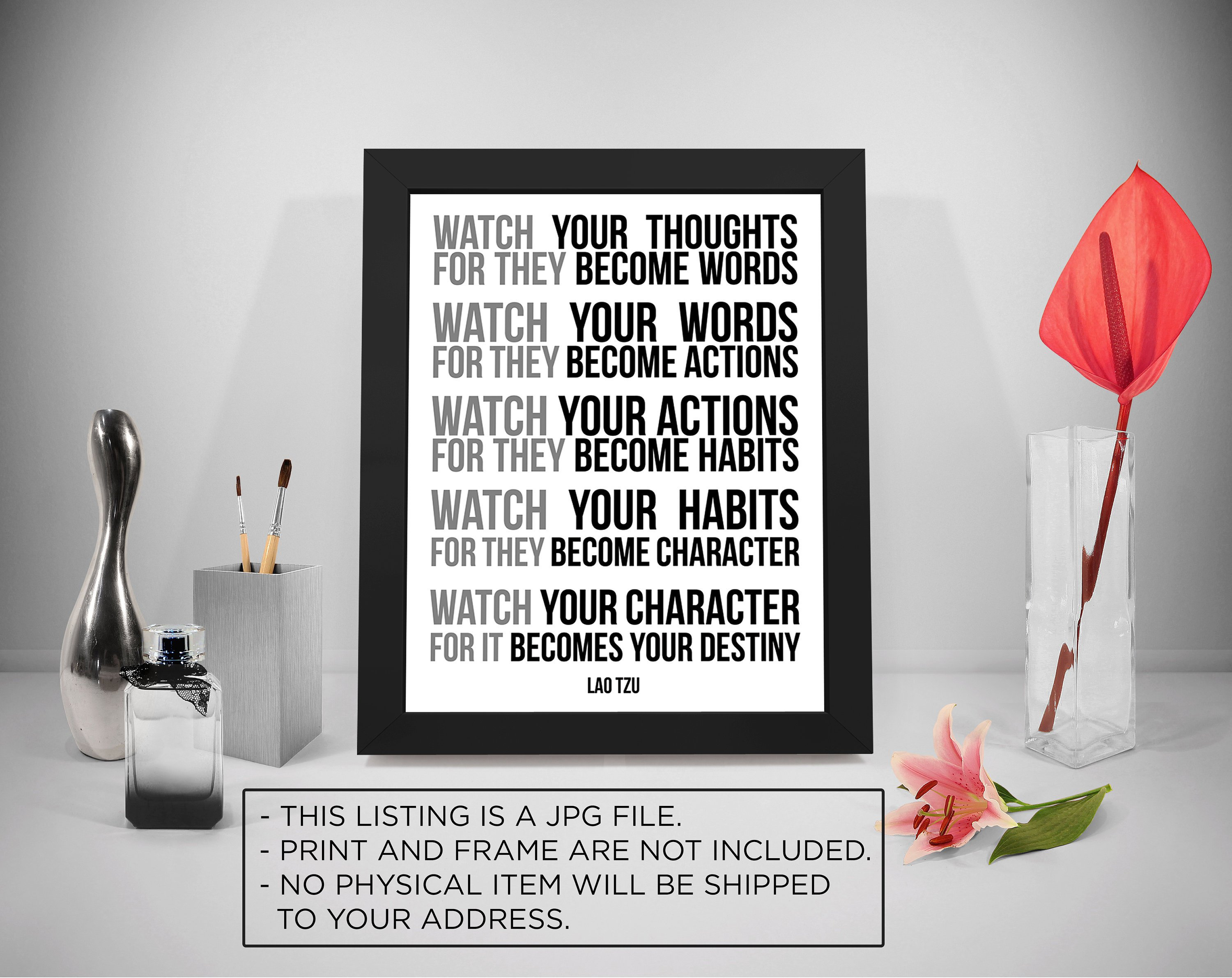 Lao Tzu Quotes Watch Your Thoughts Watch Your Thoughts Lao Tzu Quotes Prints Lao Ce Quotes | Etsy Denmark