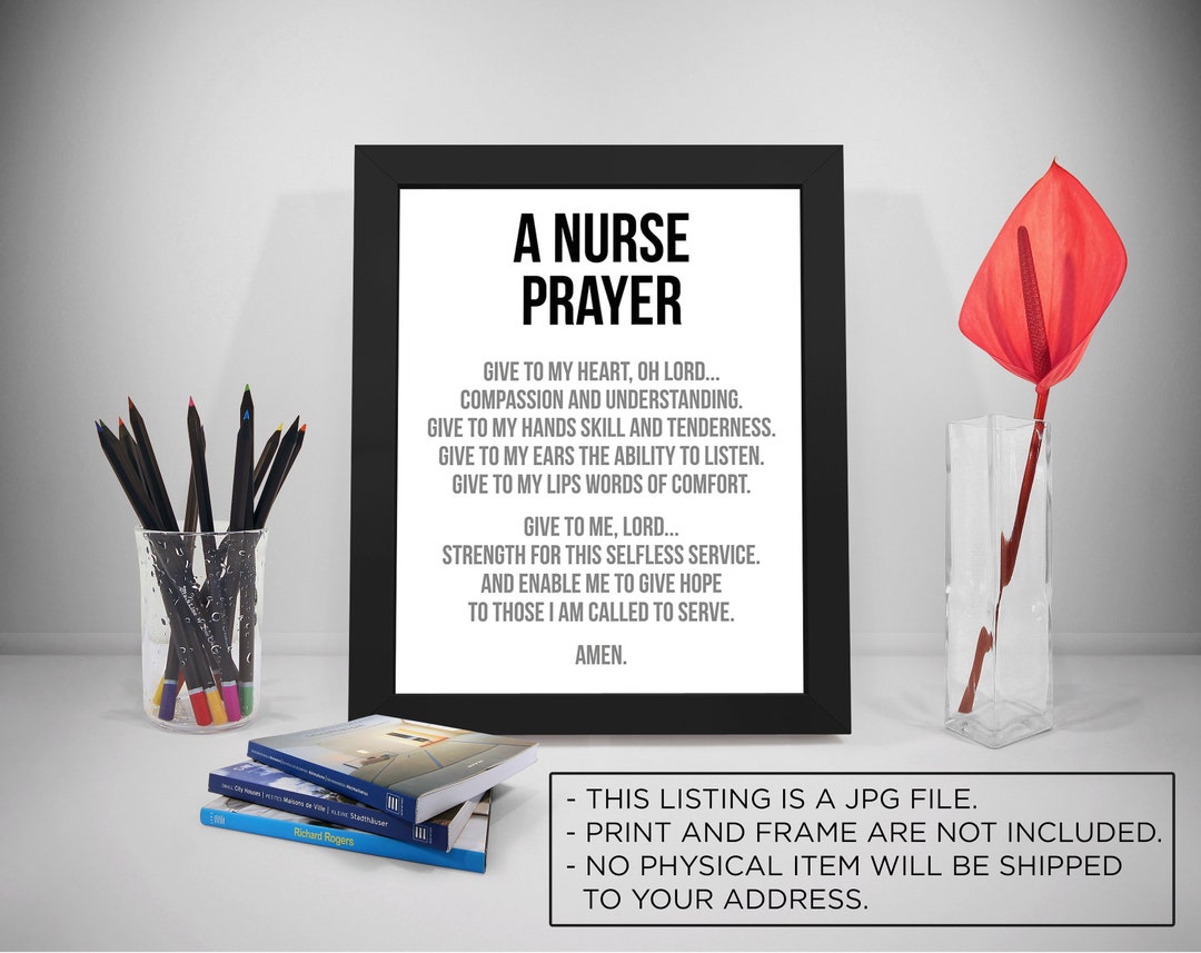 A Nurse Prayer, Nurse, Nurse Gift, Nursing Print, Nurse Prints, Nursing ...